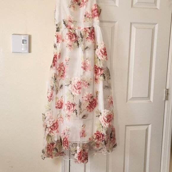 Floral Print Sheer Sleeveless Dress Brand New Women’s Fashion Outfit - Picture 11 of 12